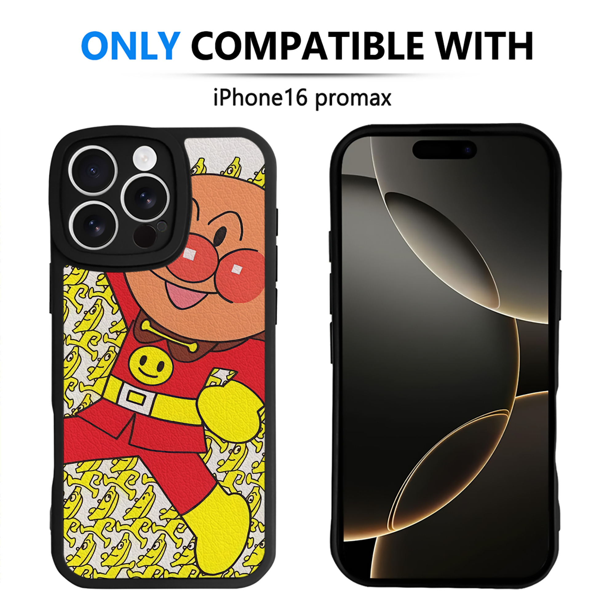 （画像用） アンパンマン Anpanman 【iPhone 16シリーズ対応】シリコンスマホケース（レザー調） 材質：シリコン